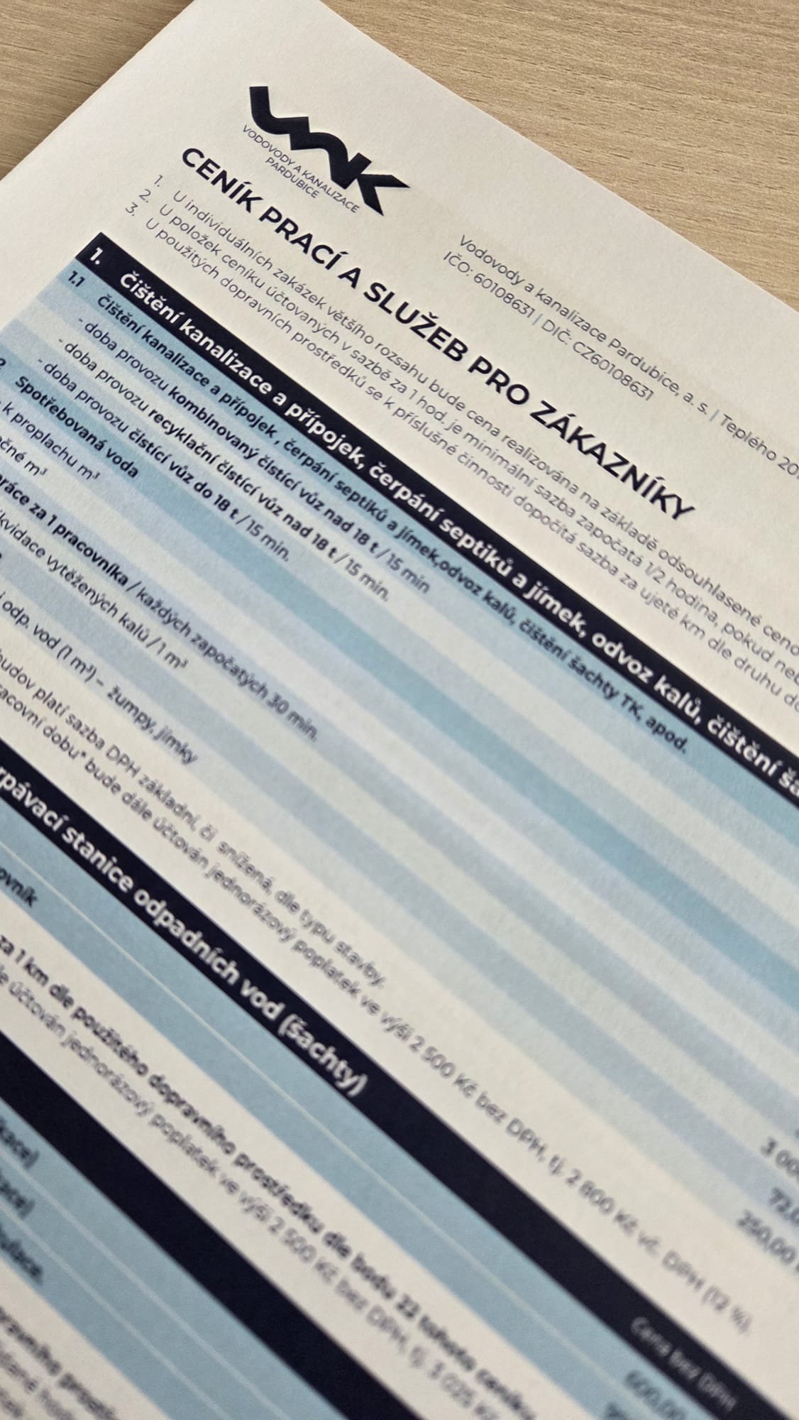 Aktualizace ceníku služeb od 1. 3. 2026